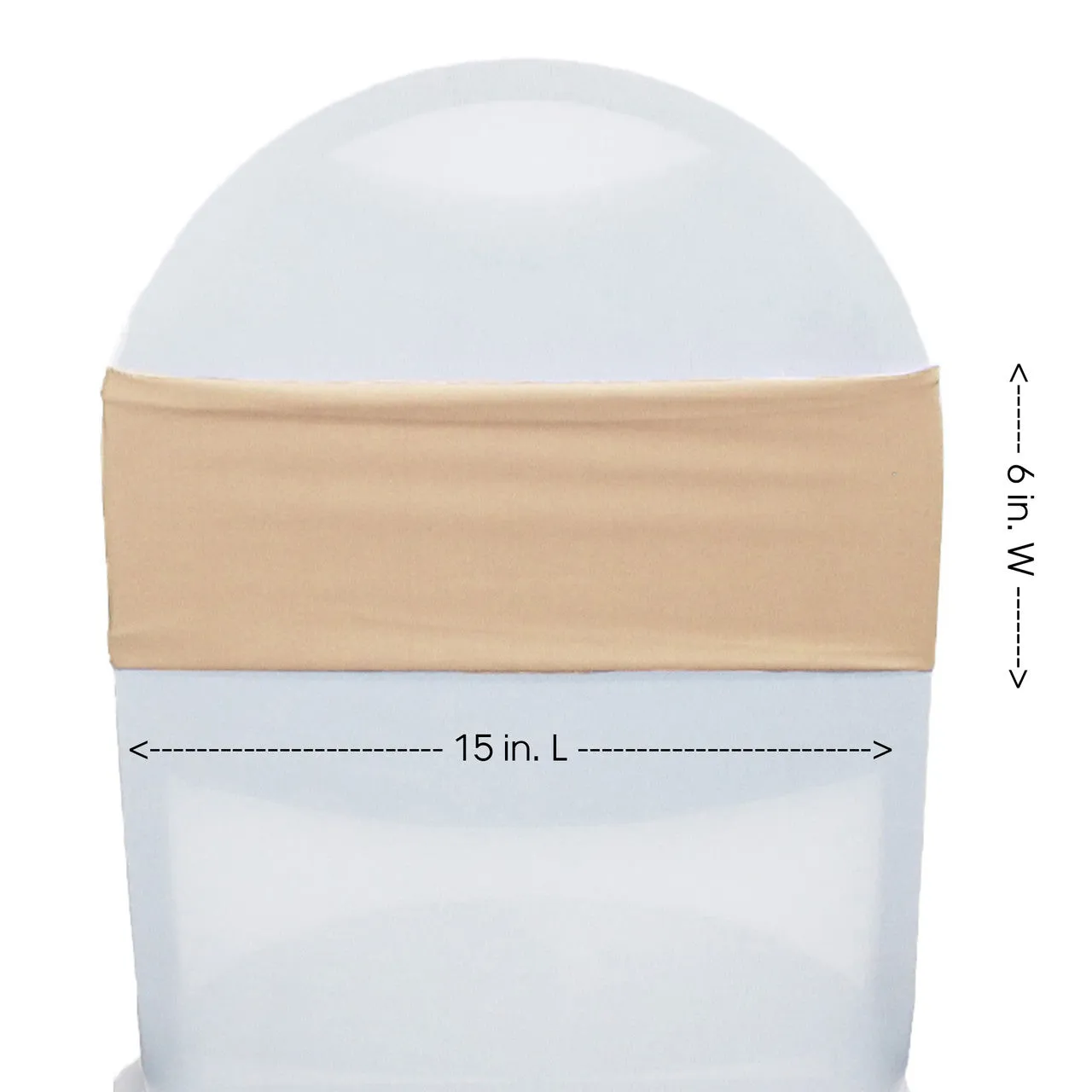 (10 Pack) Spandex Chair Bands in Peach