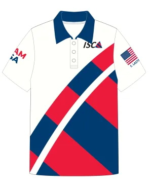 ADULT POLO SHIRT TOP SHORT SLEEVE WHITE | US SUNFISH CLASS ASSOC. | PSNLZ'D