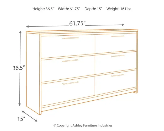 Baystorm Full Panel Bed with Dresser