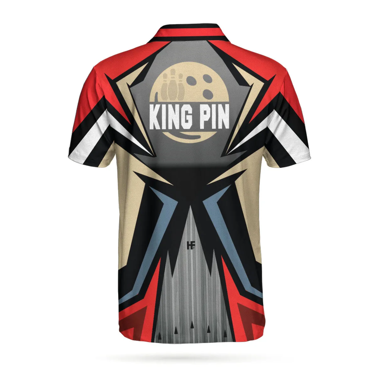 Bowling Red Kingpin Short Sleeve Polo Shirt, Bowling Alley Polo Shirt, Best Bowling Shirt For Men Coolspod