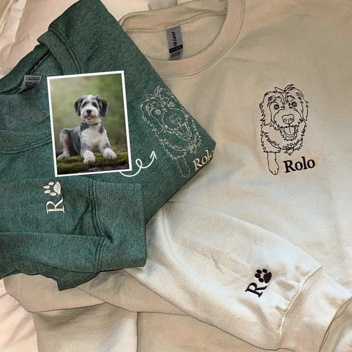 Cavalier King Charles Spaniel Sweatshirt or Hoodie, Custom Embroidered Gift from Photo Name