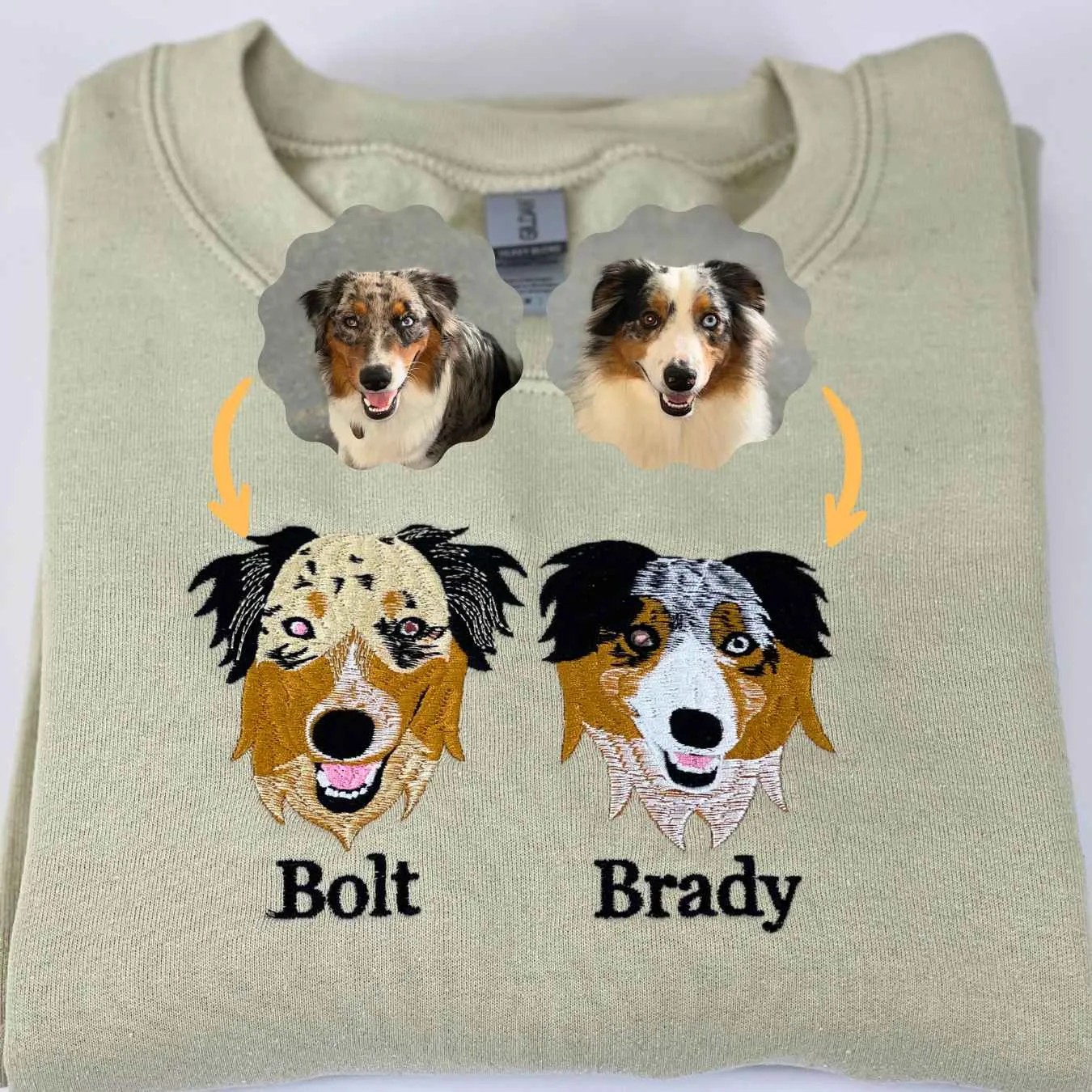 Cavalier King Charles Spaniel Sweatshirt or Hoodie, Custom Embroidered Gift from Photo Name