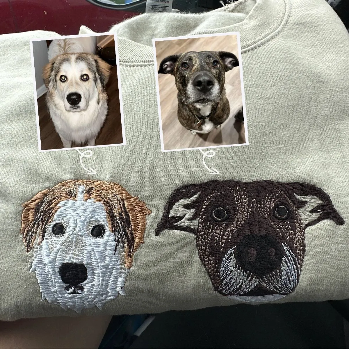 Cavalier King Charles Spaniel Sweatshirt or Hoodie, Custom Embroidered Gift from Photo Name