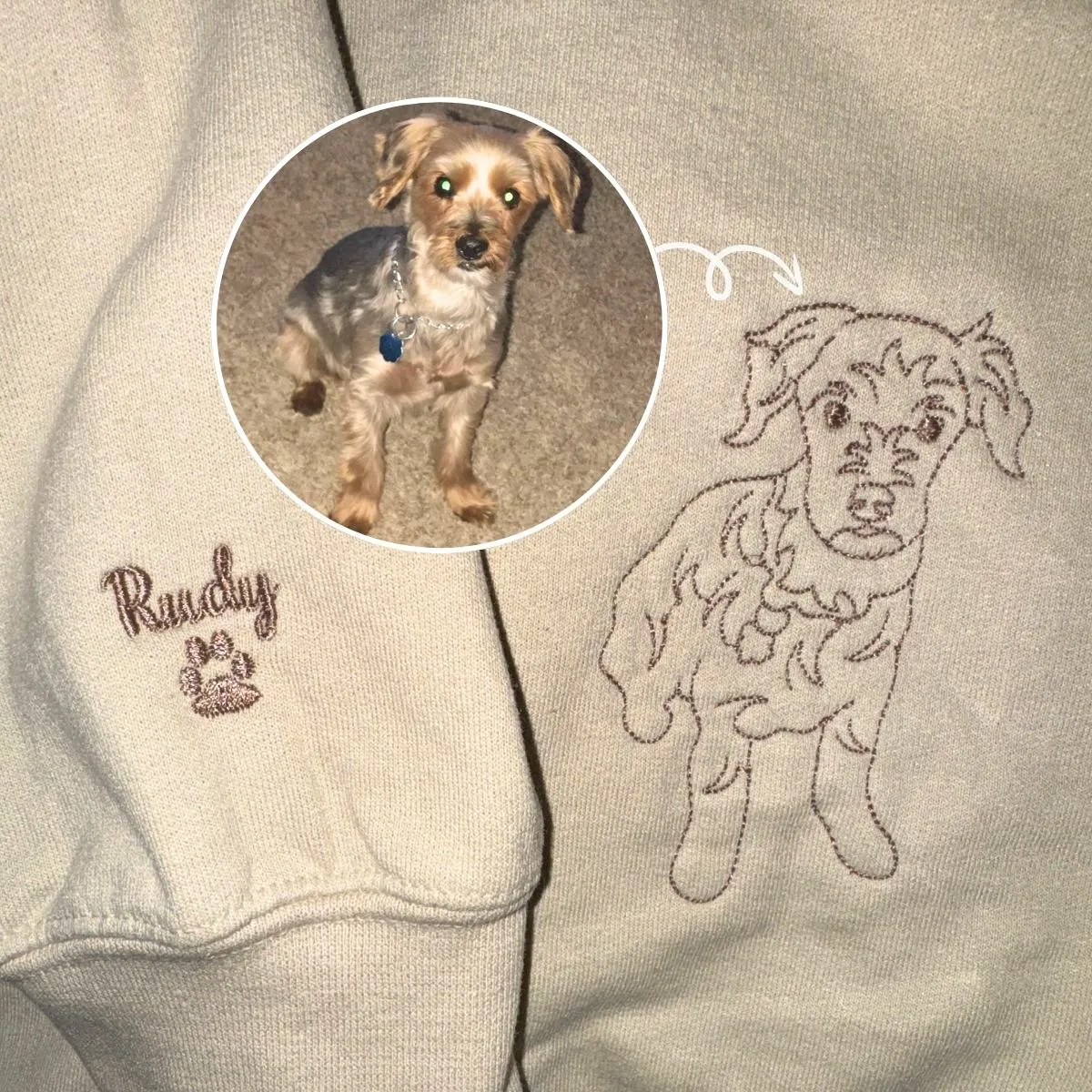Cavalier King Charles Spaniel Sweatshirt or Hoodie, Custom Embroidered Gift from Photo Name