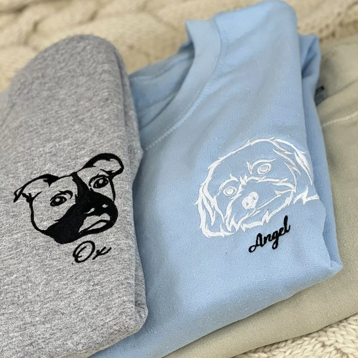 Cavalier King Charles Spaniel Sweatshirt or Hoodie, Custom Embroidered Gift from Photo Name