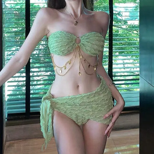 Chain Sexy Beach Bikini Swimsuit Set