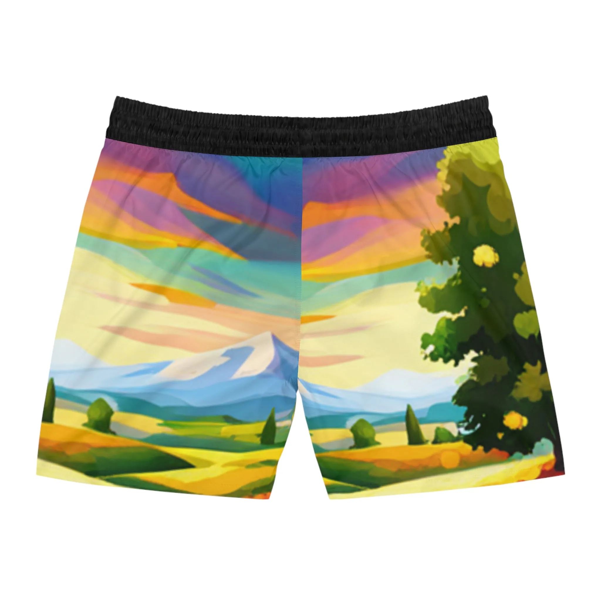 Country Living Swim Trunks!  Men's Mid-Length Swim Shorts (AOP)