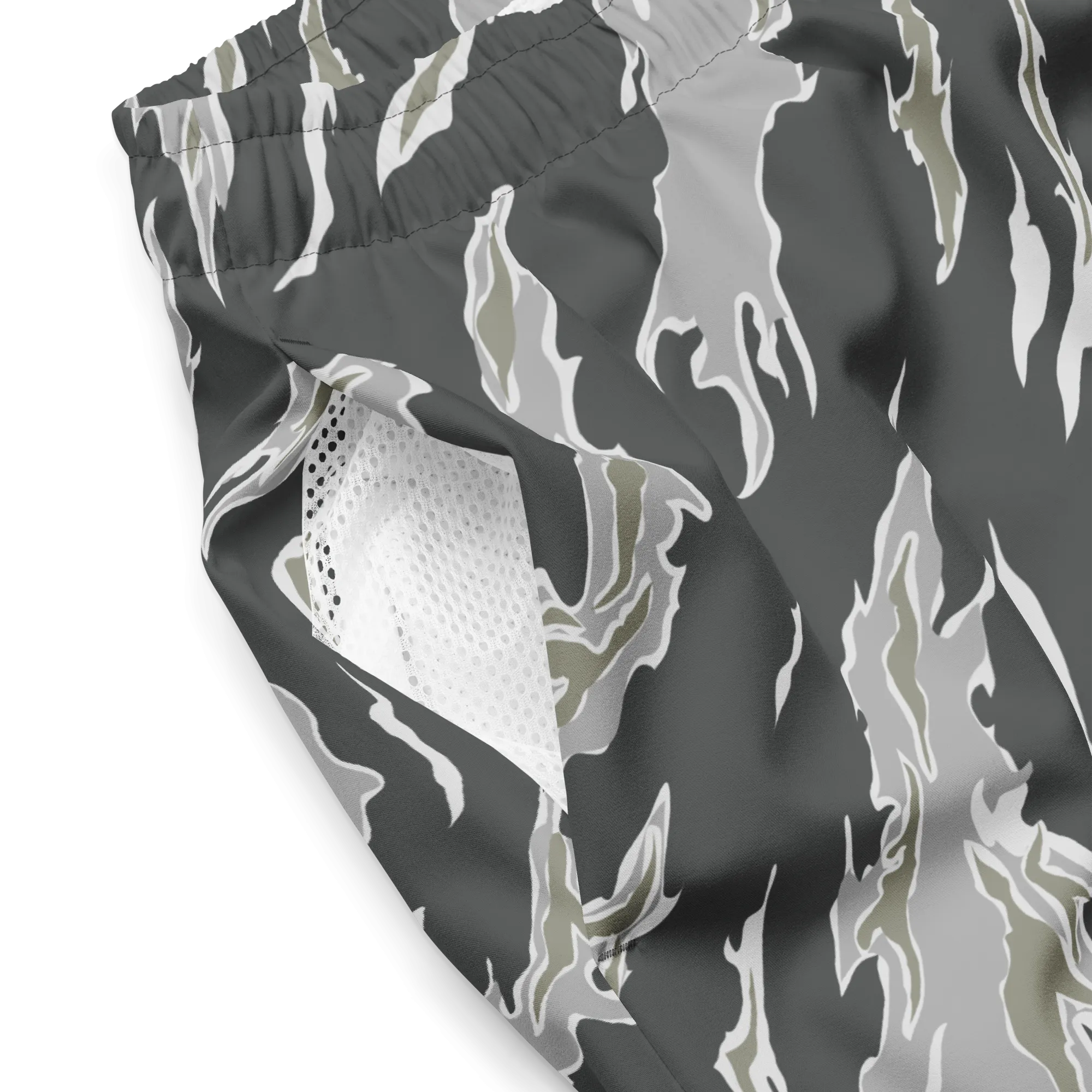 Drab Tiger Stripe Camo Men's Swim Trunks
