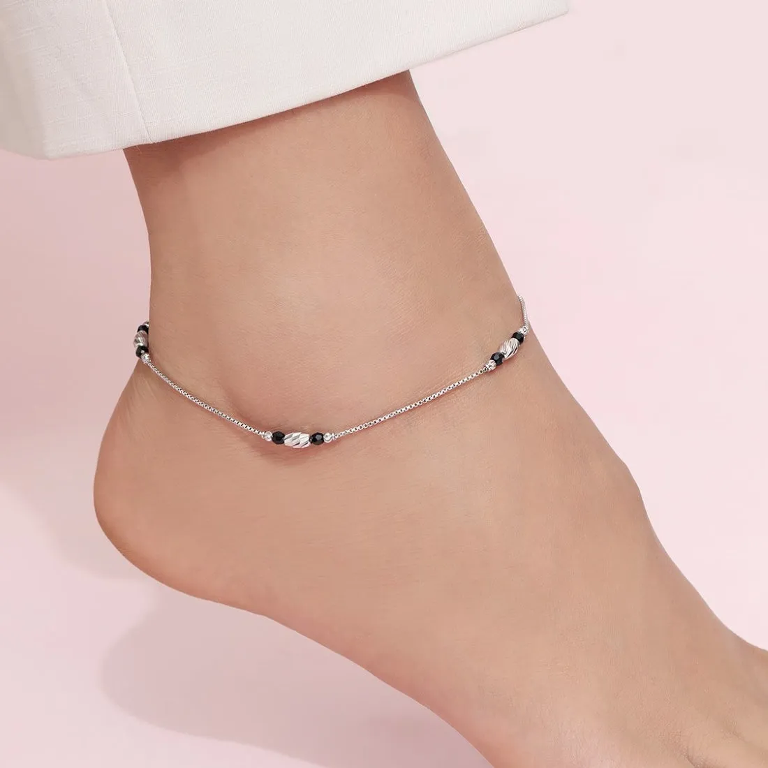 Elegant 925 Sterling Silver Box Chain Anklet