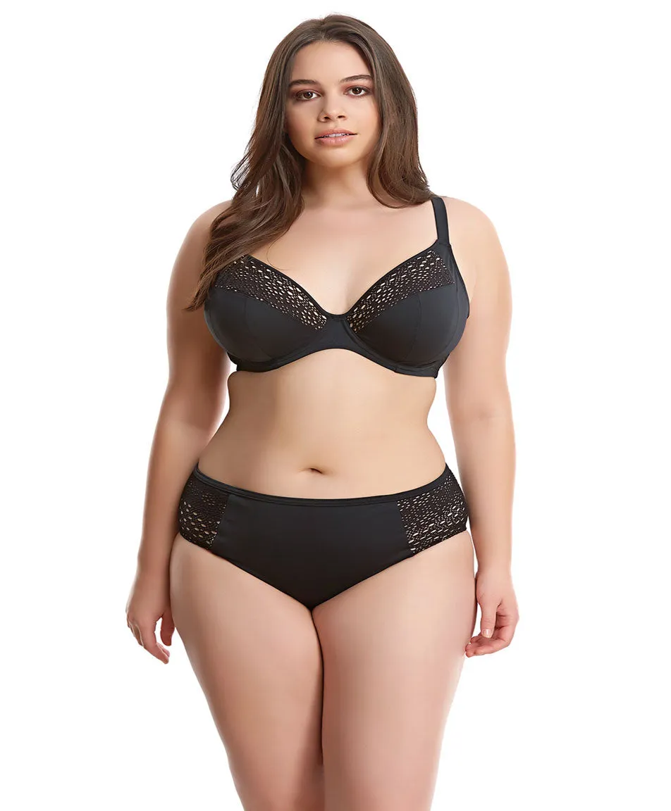 Elomi Swim Indie Underwire Plunge Bikini Top, Black