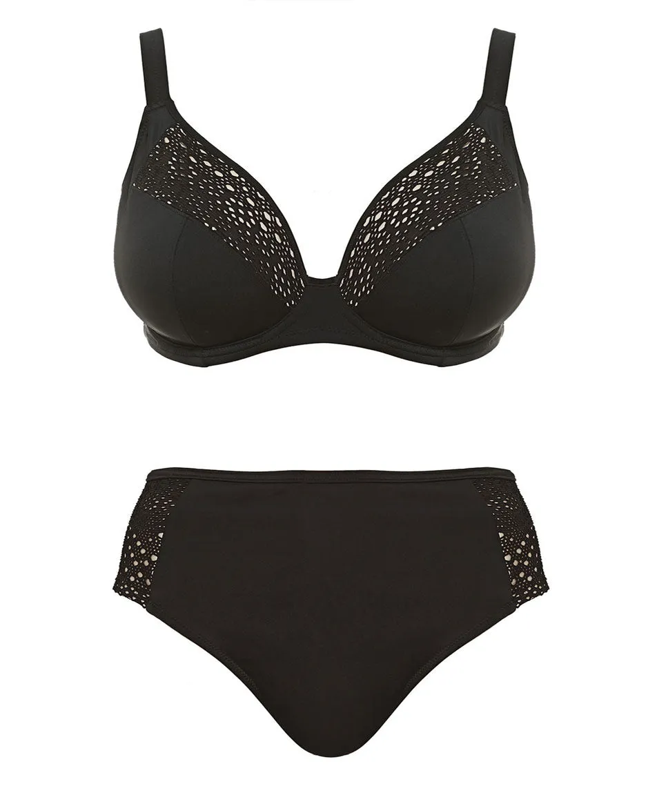 Elomi Swim Indie Underwire Plunge Bikini Top, Black