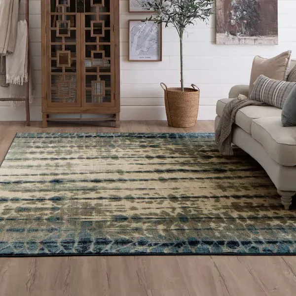 Expressions 91670 50102 Shibori Stripe Indigo Rug