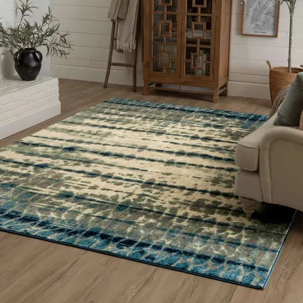 Expressions 91670 50102 Shibori Stripe Indigo Rug