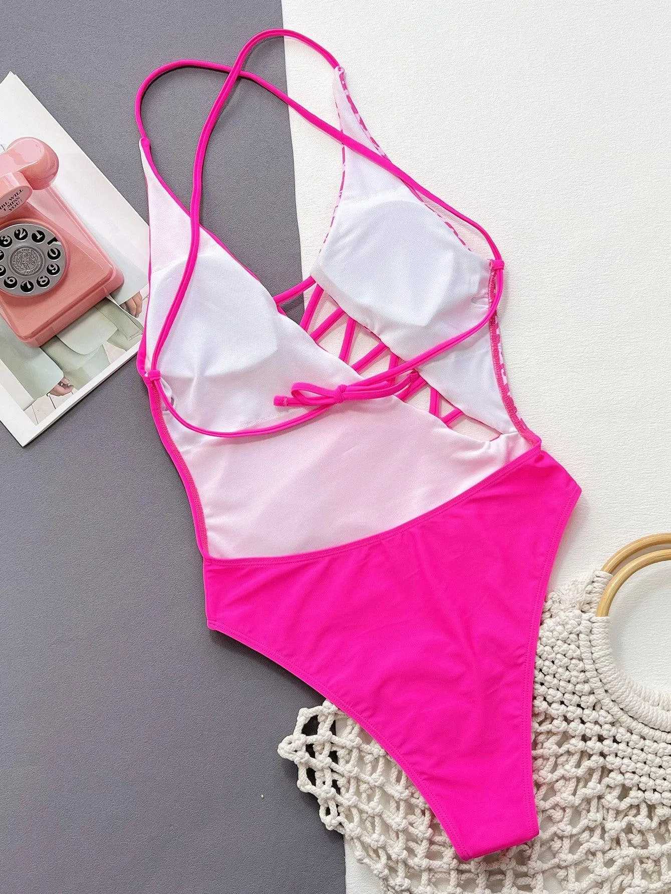 GFIT® New Sexy One Piece Pink Leopard Swimsuit
