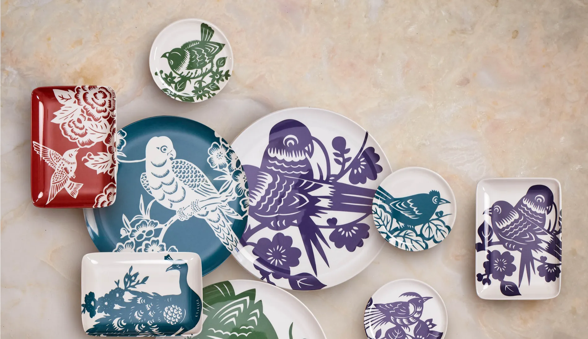 Green Parrot Appetizer Plate