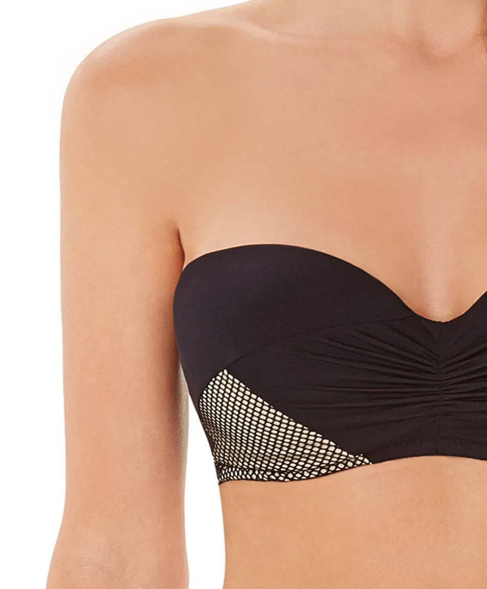Lepel Helena Underwire Bandeau Bikini Top, Black