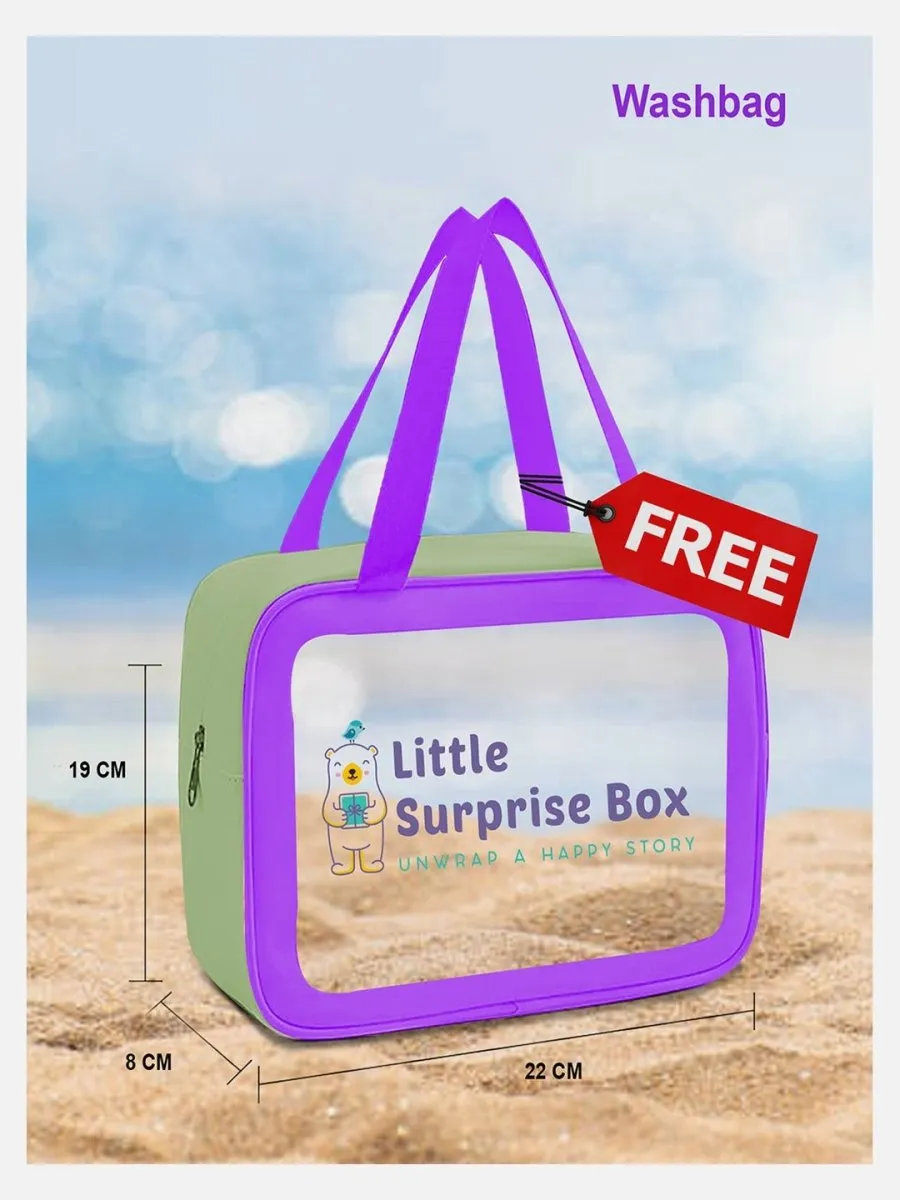 Little Surprise Box,One Piece Little Miss Pink Bow print Swimwear  Swim Cap for Kids & Toddlers