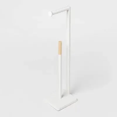 New - Freestanding Toilet Paper Holder Matte White - Brightroom