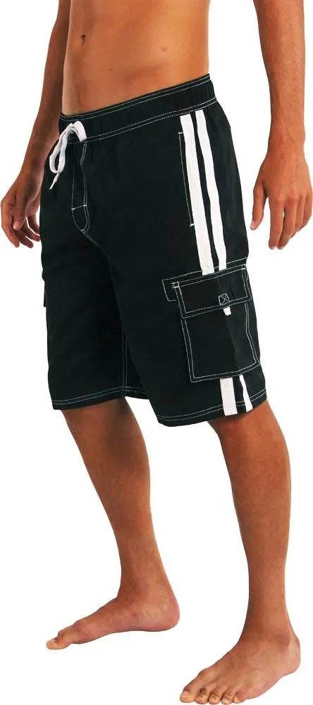 Norty Mens Plus Size Swim Trunks - Extended, King Size Swimsuit, Available up to 5X, Model 39961