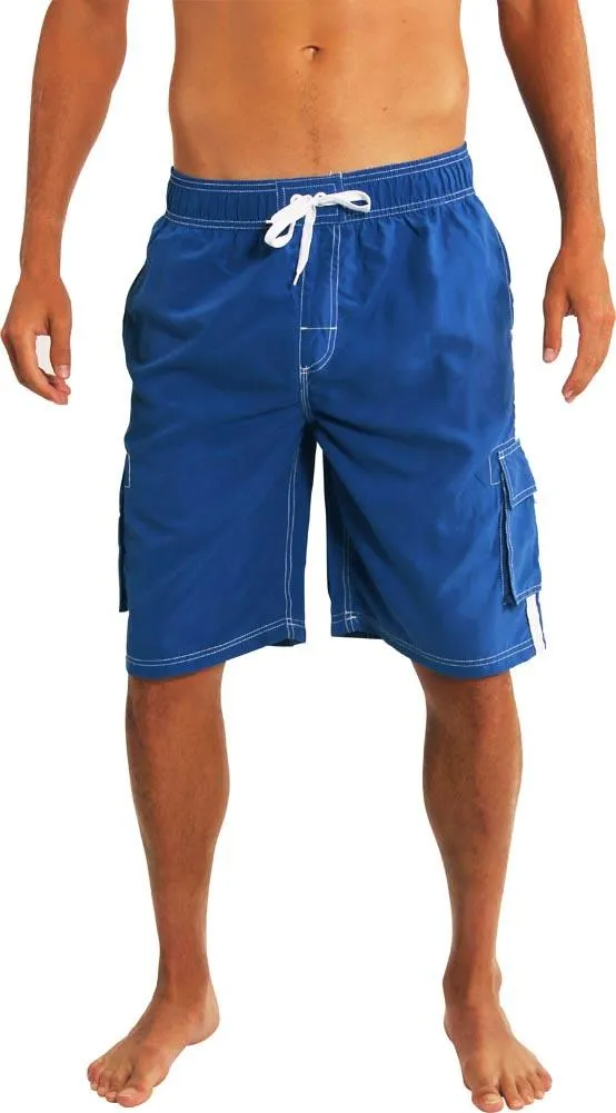 Norty Mens Plus Size Swim Trunks - Extended, King Size Swimsuit, Available up to 5X, Model 39961
