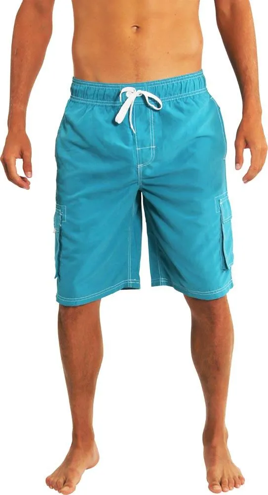 Norty Mens Plus Size Swim Trunks - Extended, King Size Swimsuit, Available up to 5X, Model 39961
