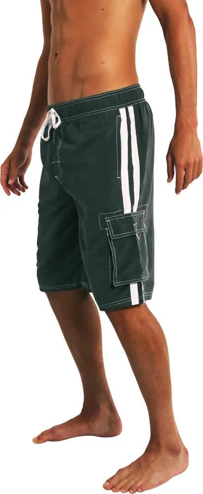 Norty Mens Plus Size Swim Trunks - Extended, King Size Swimsuit, Available up to 5X, Model 39961
