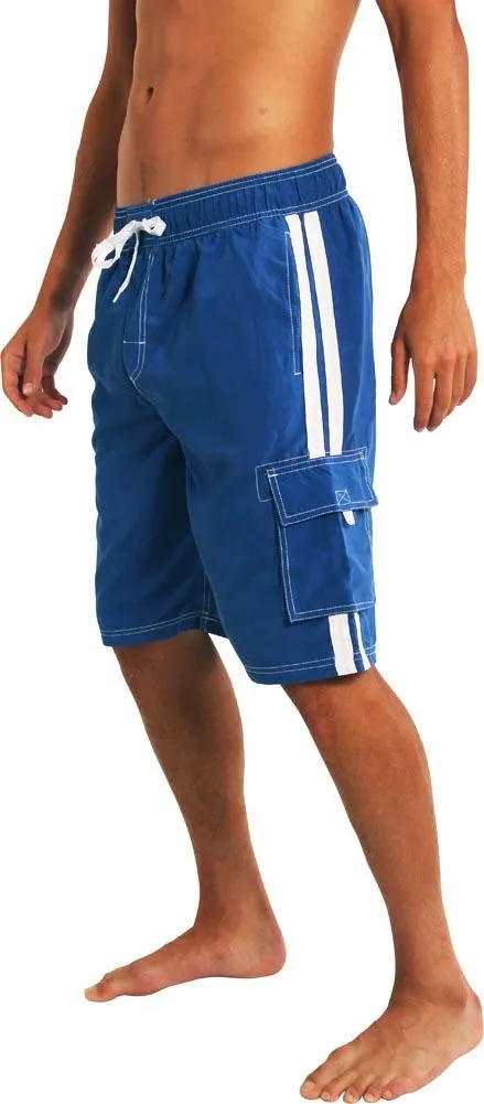 Norty Mens Plus Size Swim Trunks - Extended, King Size Swimsuit, Available up to 5X, Model 39961