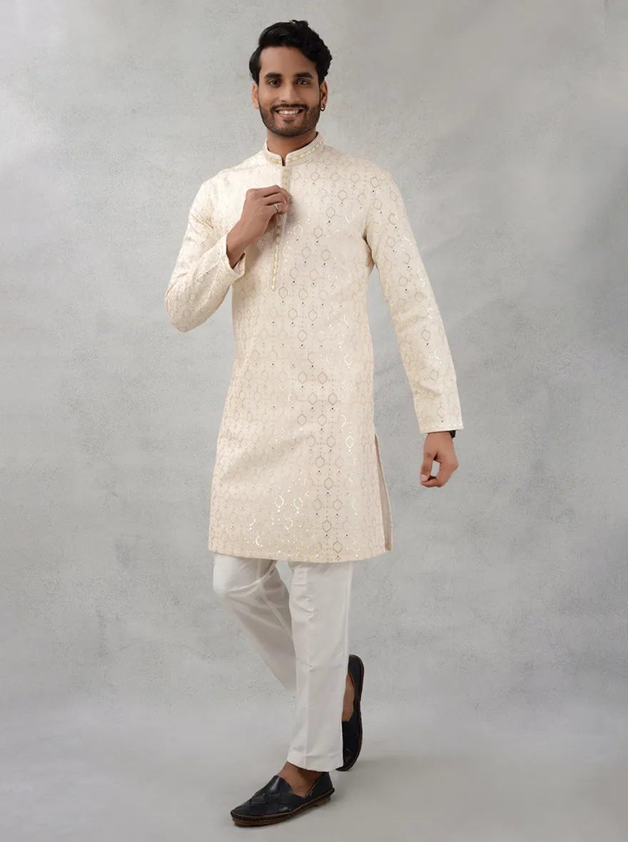 Off White & Beige  Kurta Pajama | TULA