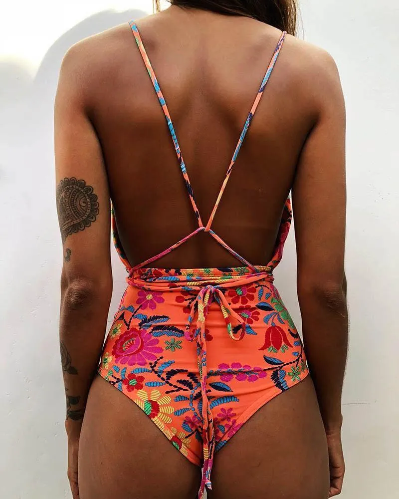 One Piece Swimsuit Backless Bodysuit Brazilian Monokini Swimwear