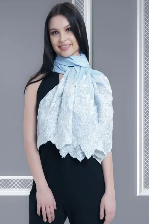 Paisley Crest | Embroidered Wool Silk Stole