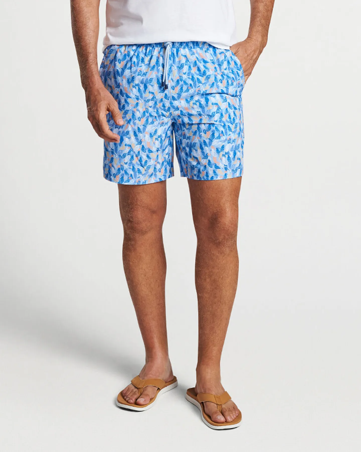 PARROT TALK SWIM TRUNK - COTTAGE BLUE