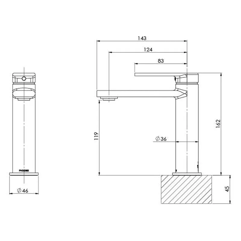 Phoenix Teel Basin Mixer - Chrome