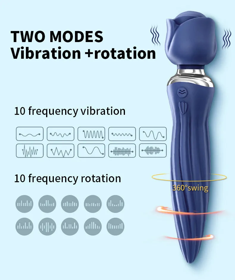 Remote Control Vibrating Dildo Butt Plug - 360° Rotation G Spot Rose Handle Prostate Massager