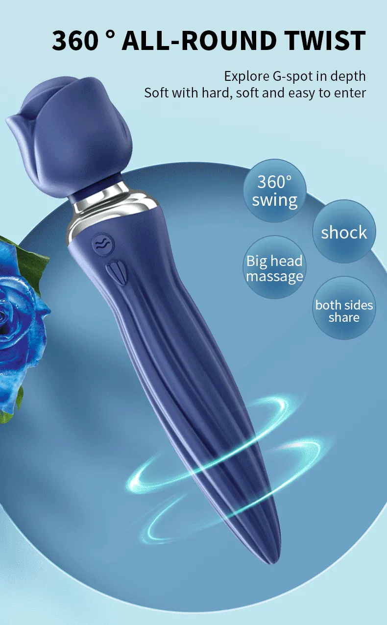 Remote Control Vibrating Dildo Butt Plug - 360° Rotation G Spot Rose Handle Prostate Massager
