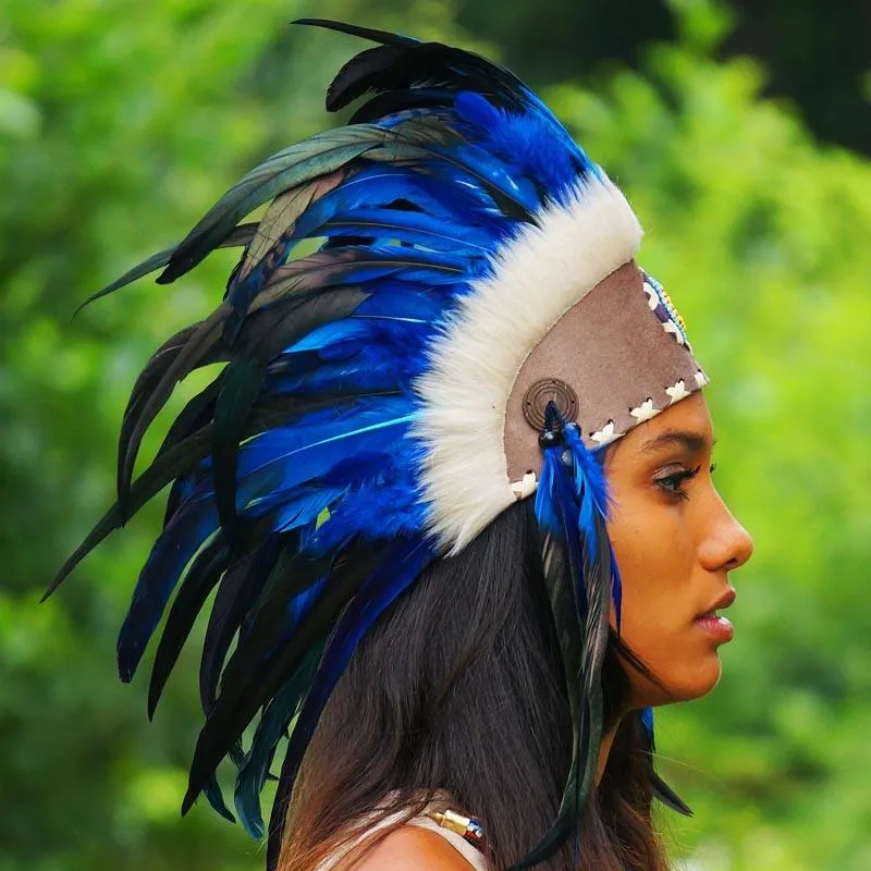 Royal Blue Feather Headdress