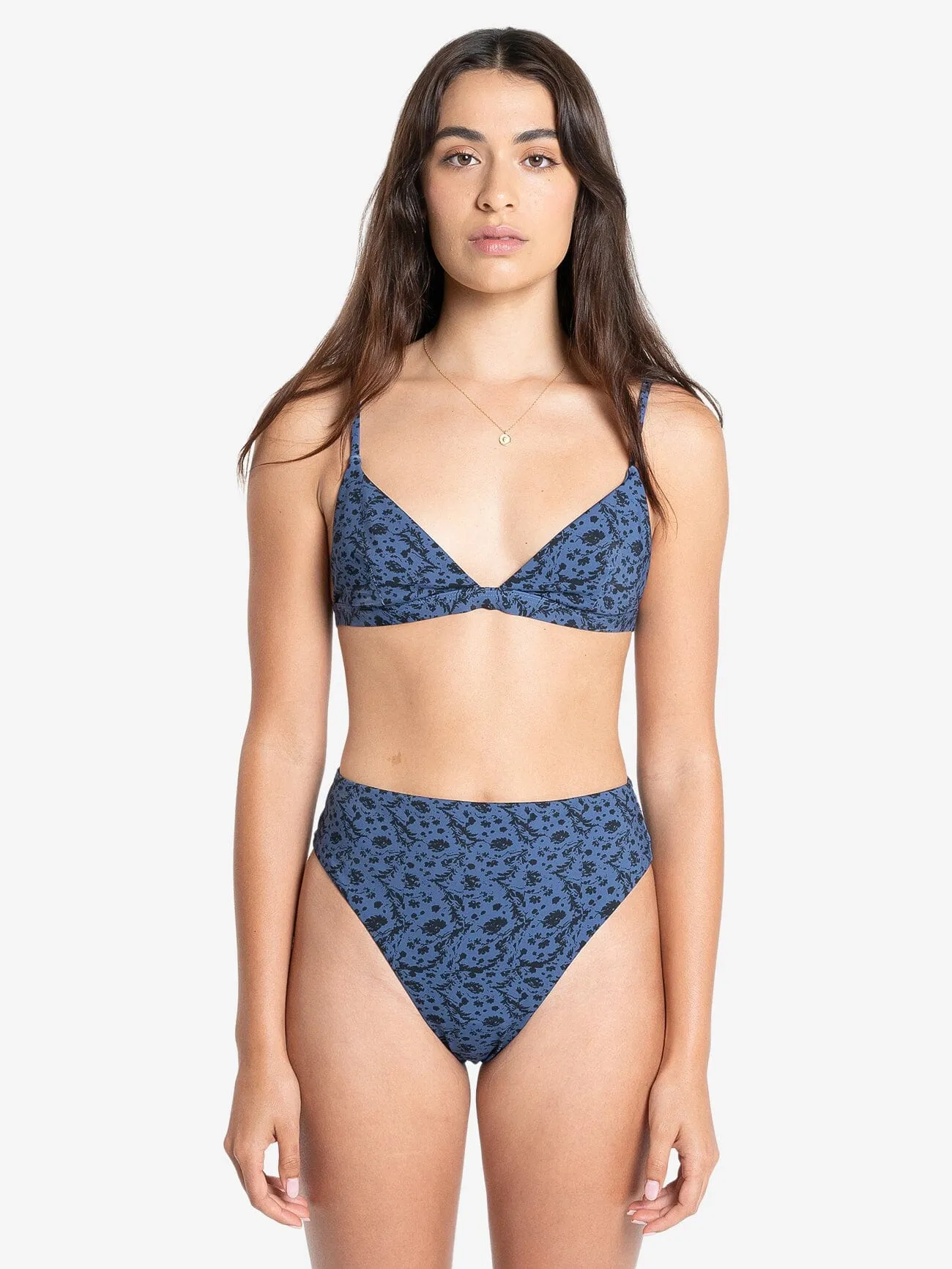 Rue Fixed Triangle Bikini Top - Ensign Blue