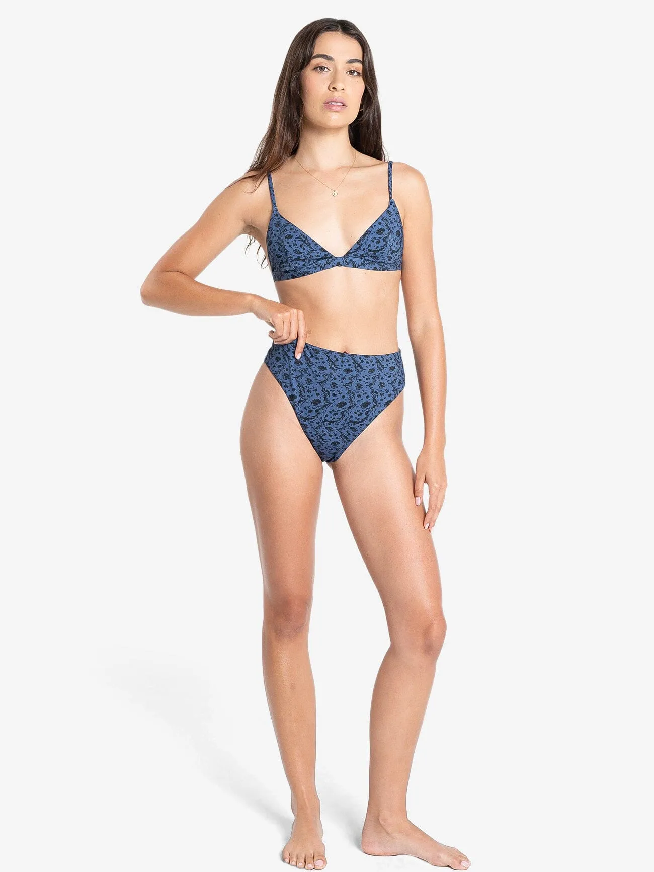 Rue Fixed Triangle Bikini Top - Ensign Blue