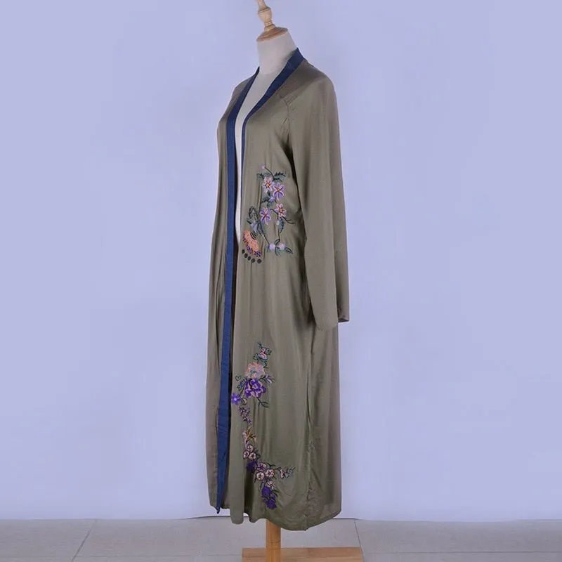 Sexy embroidered Beach Dress Swimwear Women Beach Cover Up Cardigan Swimwear Bikini Cover ups Robe Plage Zaful Dress Beach Tunic
