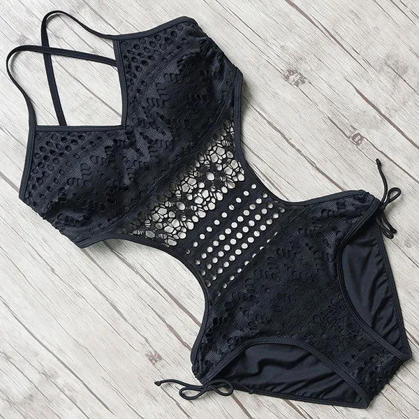 Sexy Handmade Solid Color Meshed Monokini