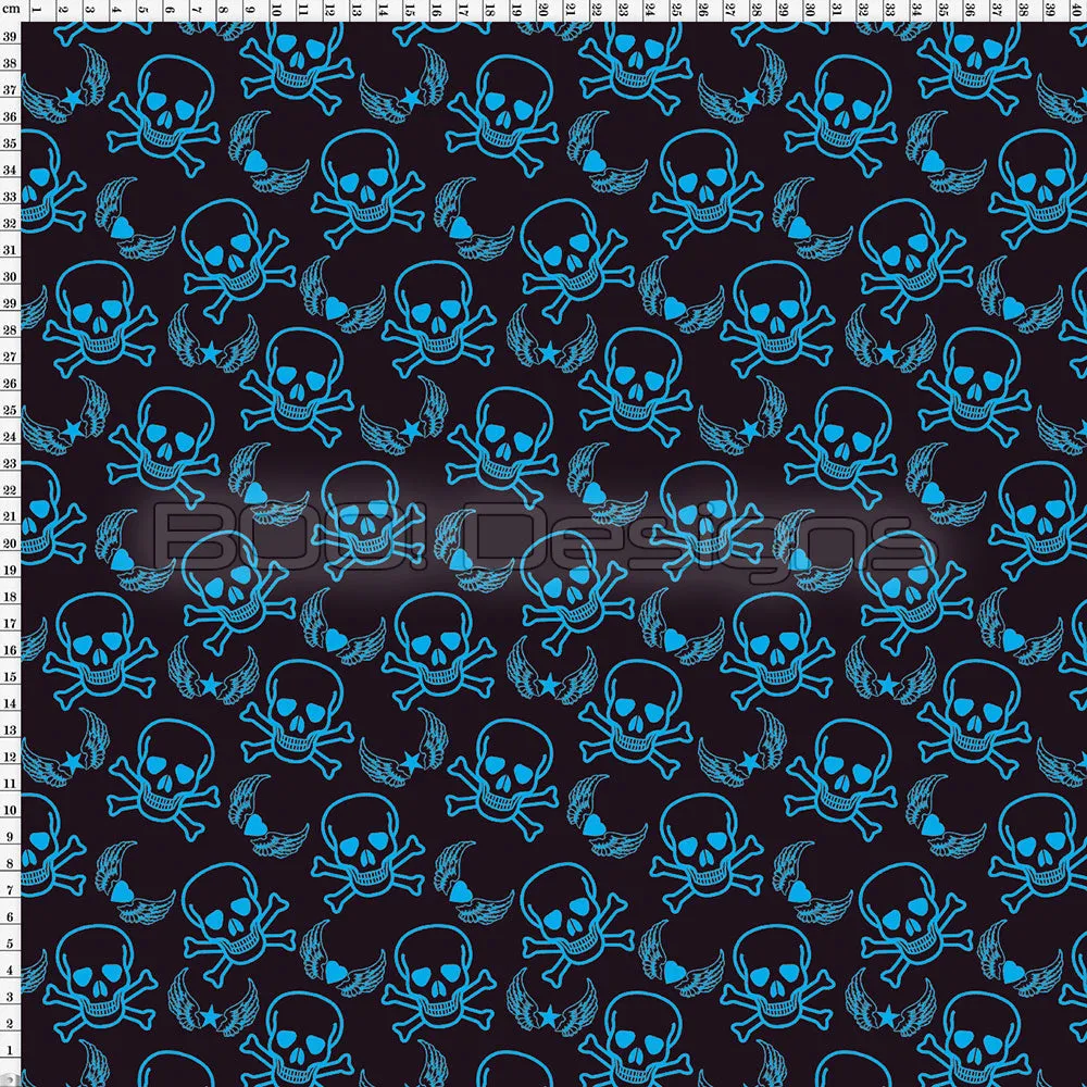 Spandex Skull & Crossbones Aqua