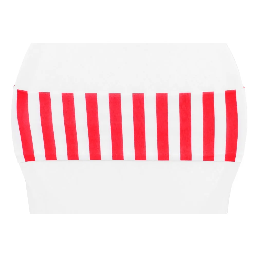Stripe Spandex Chair Band - Red & White