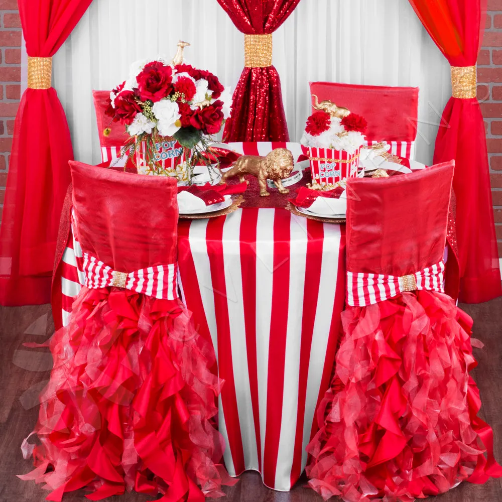Stripe Spandex Chair Band - Red & White