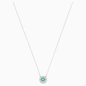 Swarovski Sparkling Dance Necklace, Green, Rhodium plated 5496308