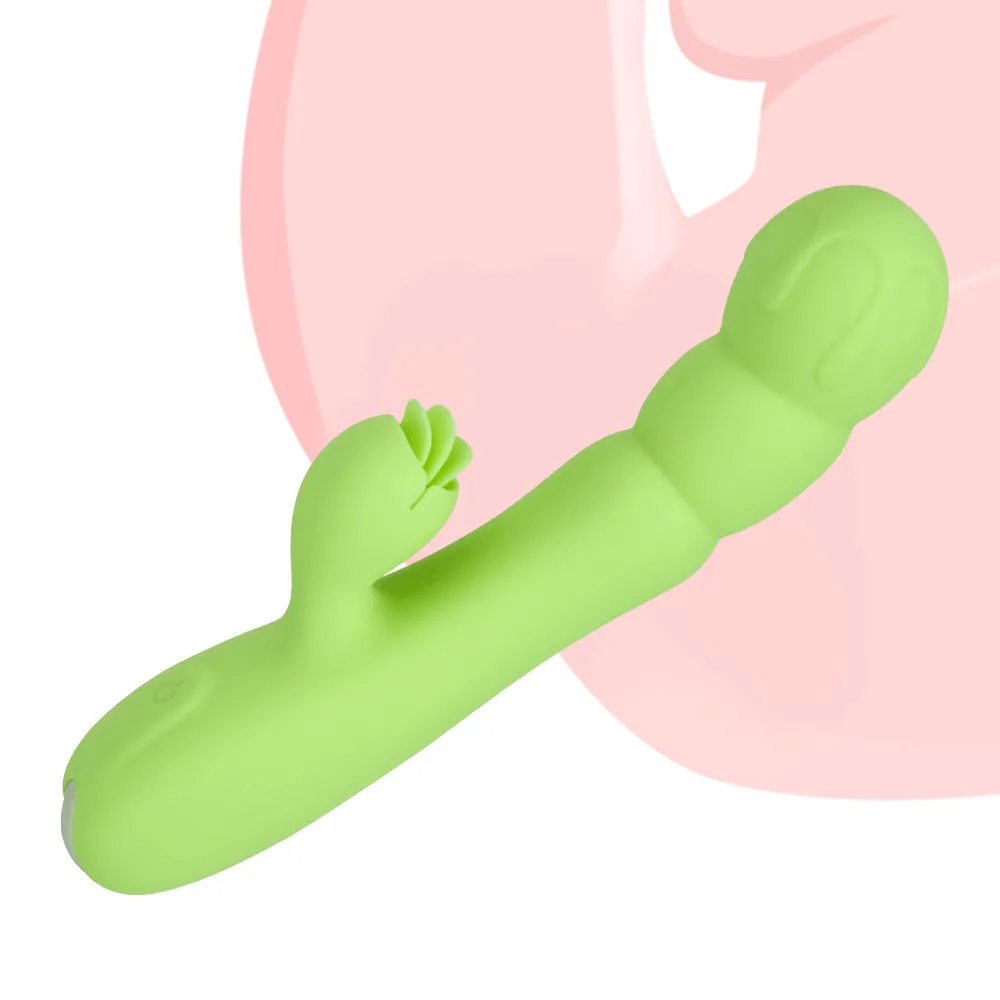 Vibrating G-Spot and Clitoral Stimulator with Tongue Clit Clamp - Womens Sex Toy