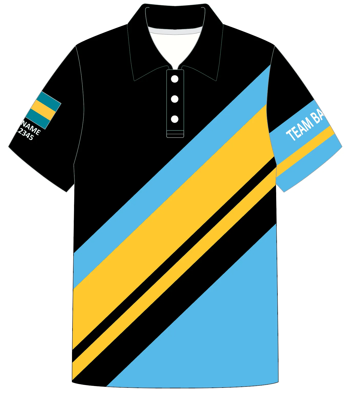 WOMEN POLO SHIRT TOP SHORT SLEEVE BLUE | TEAM BAHAMAS | PSNLZ'D
