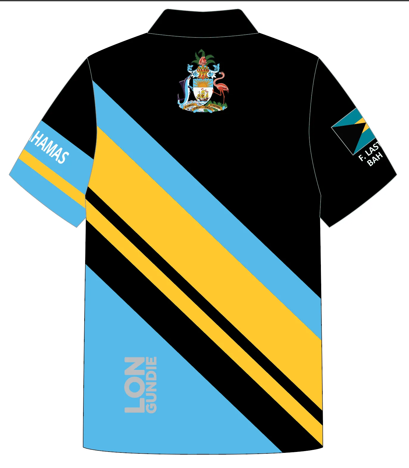 WOMEN POLO SHIRT TOP SHORT SLEEVE BLUE | TEAM BAHAMAS | PSNLZ'D