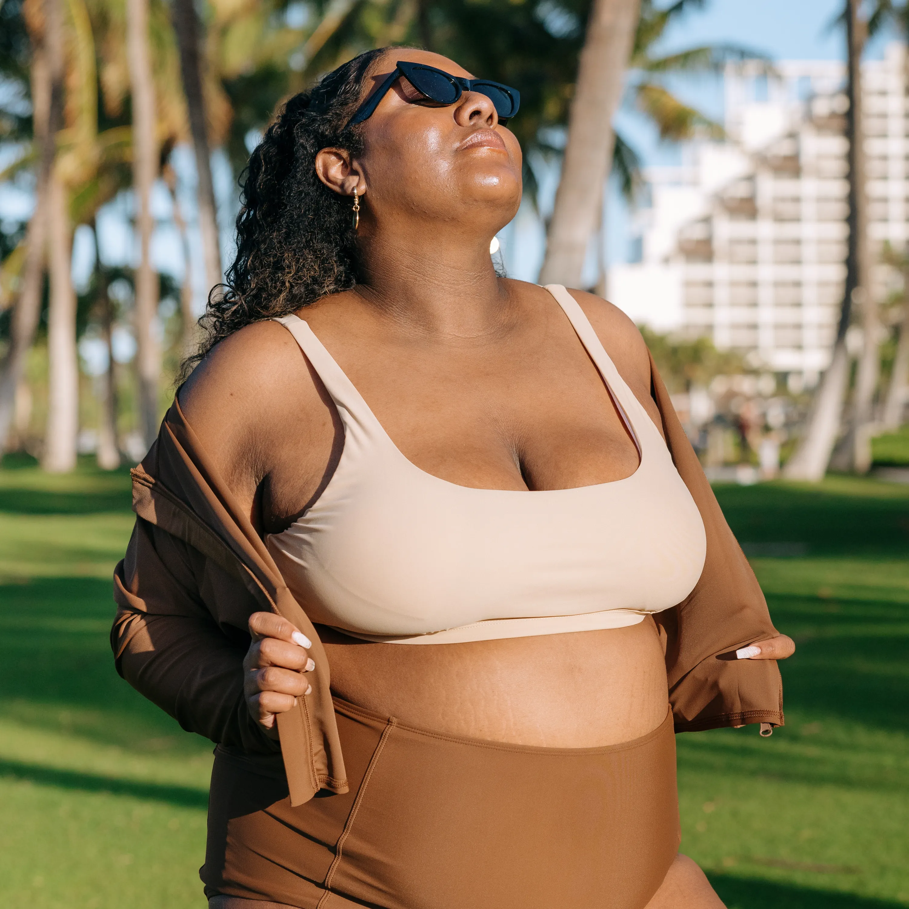 Women's Scoop Neck Bikini Top Plus Size | "Sandy Beach"