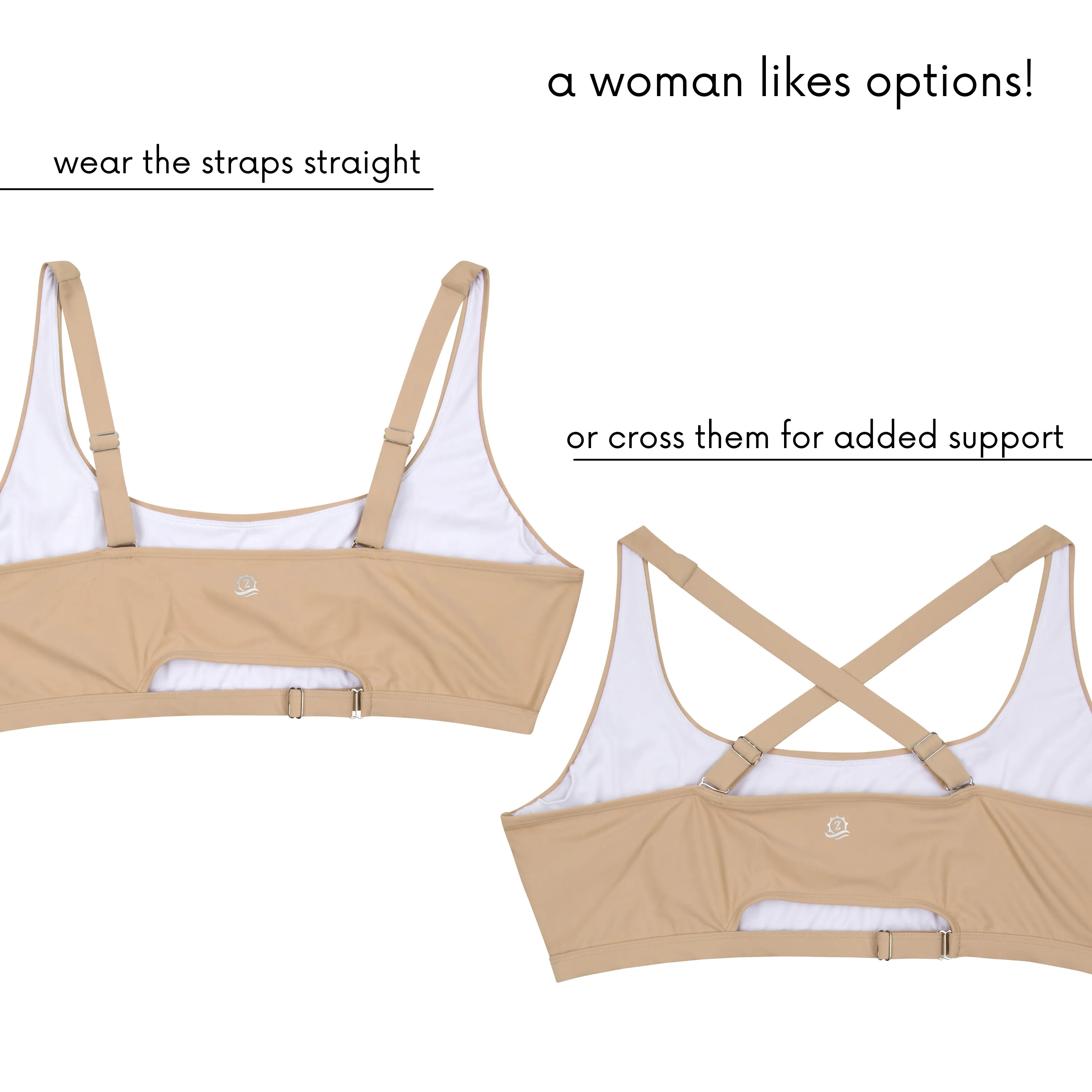 Women's Scoop Neck Bikini Top Plus Size | "Sandy Beach"