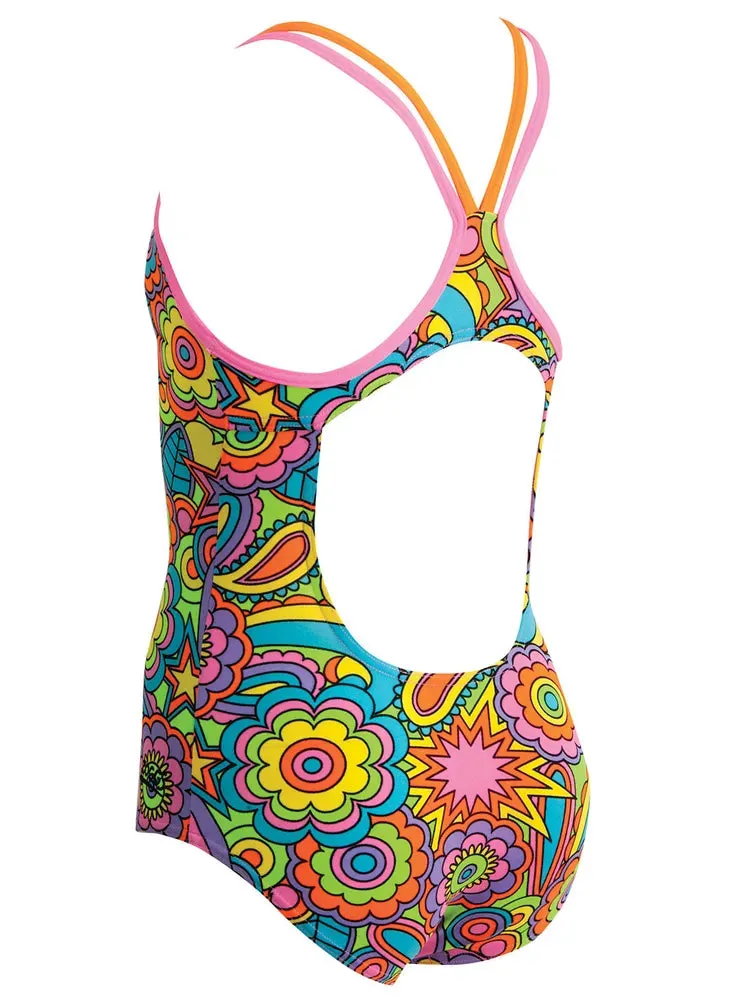 Zoggs Zesty Duoback Girls Swimming Costume - Multi